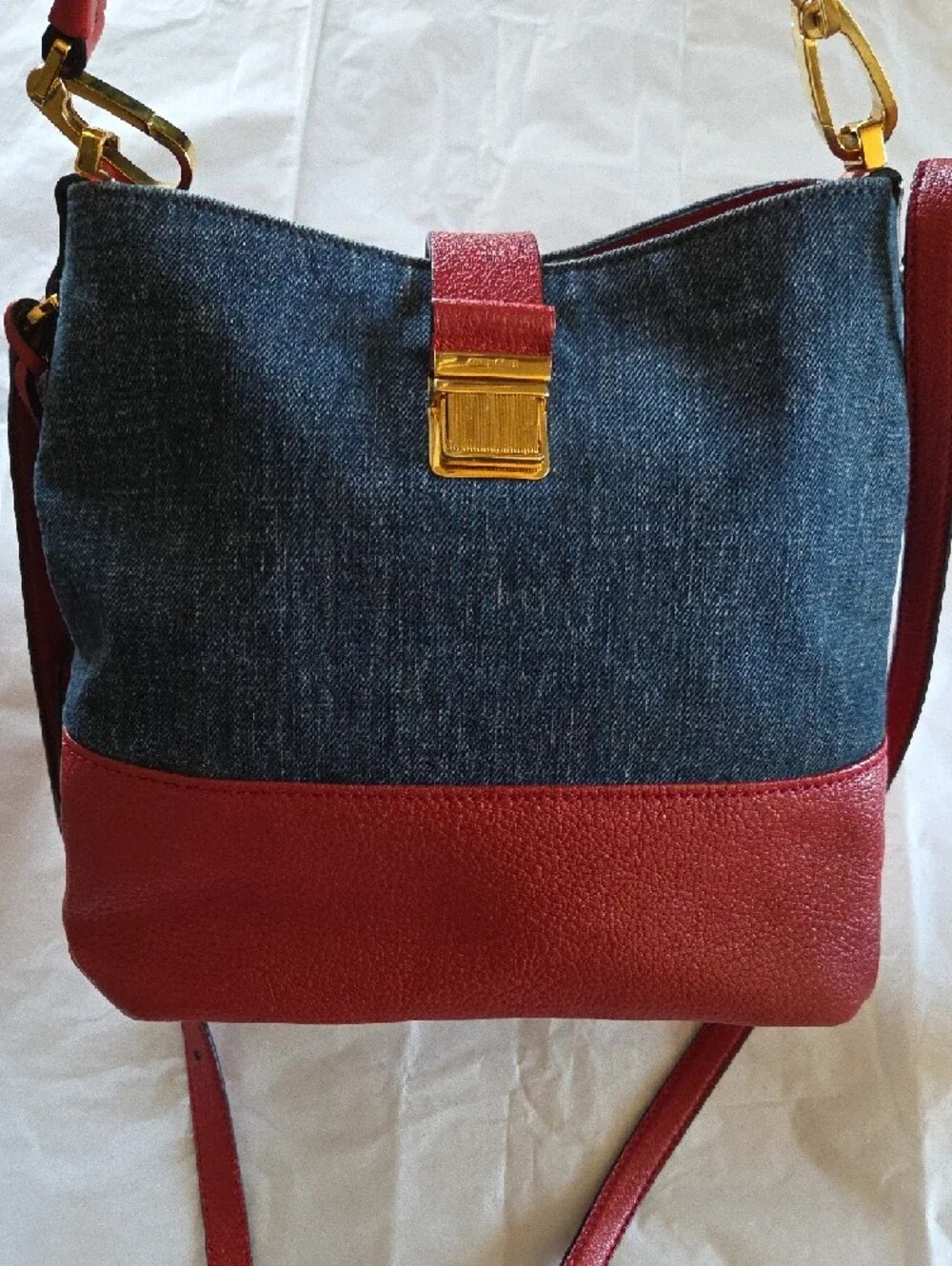 Miu Miu Convertible Denim and Leather Bag